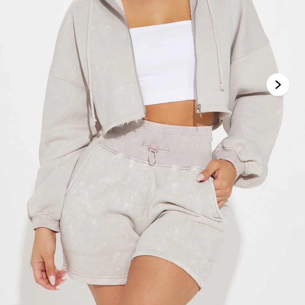 Fashion Nova On The Go Fleece Shorts Set